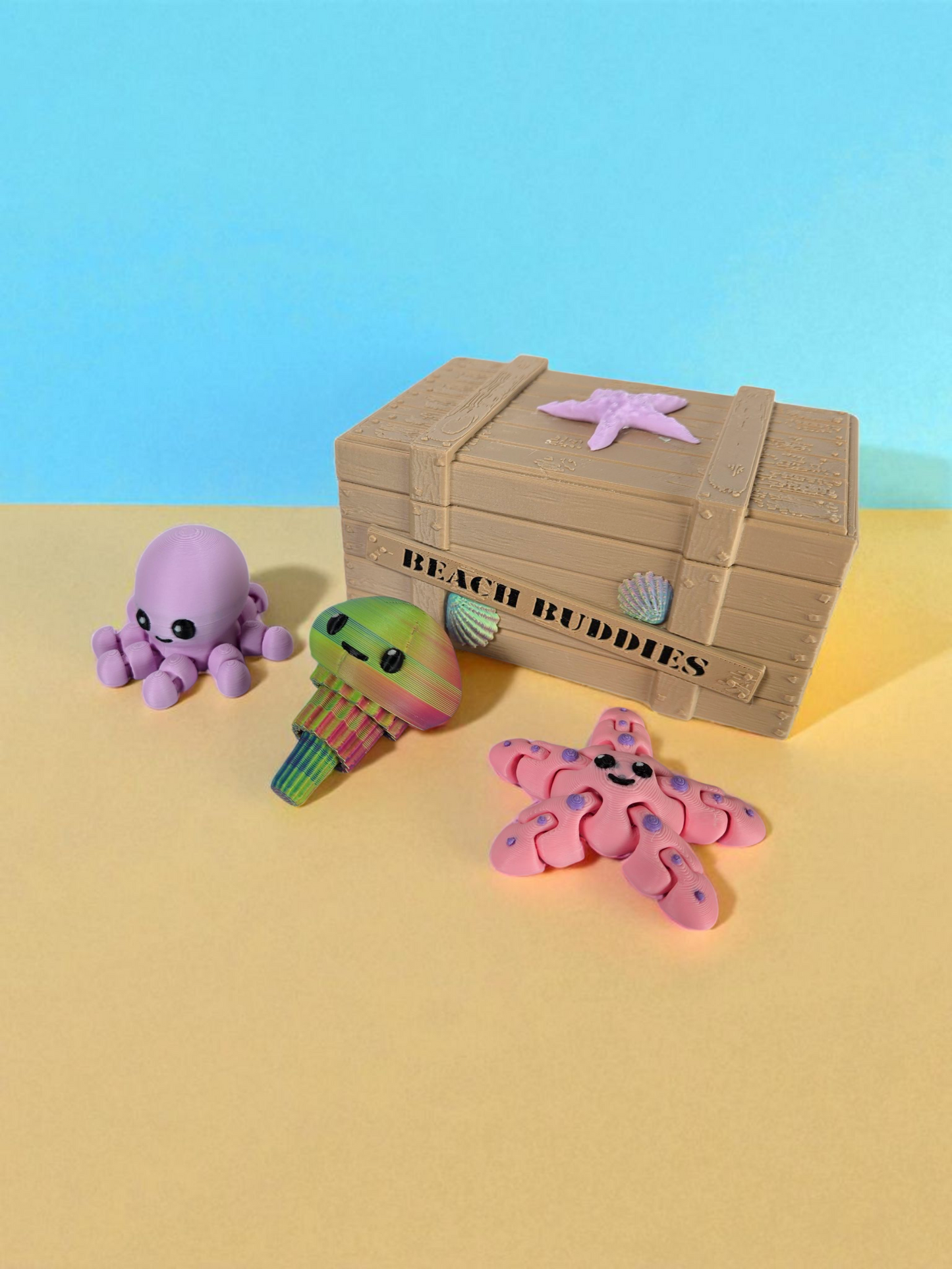 Beach Buddies Mystery Box – 5 Mini Ocean Animals in Crate | Beach Trip Keepsake Gift