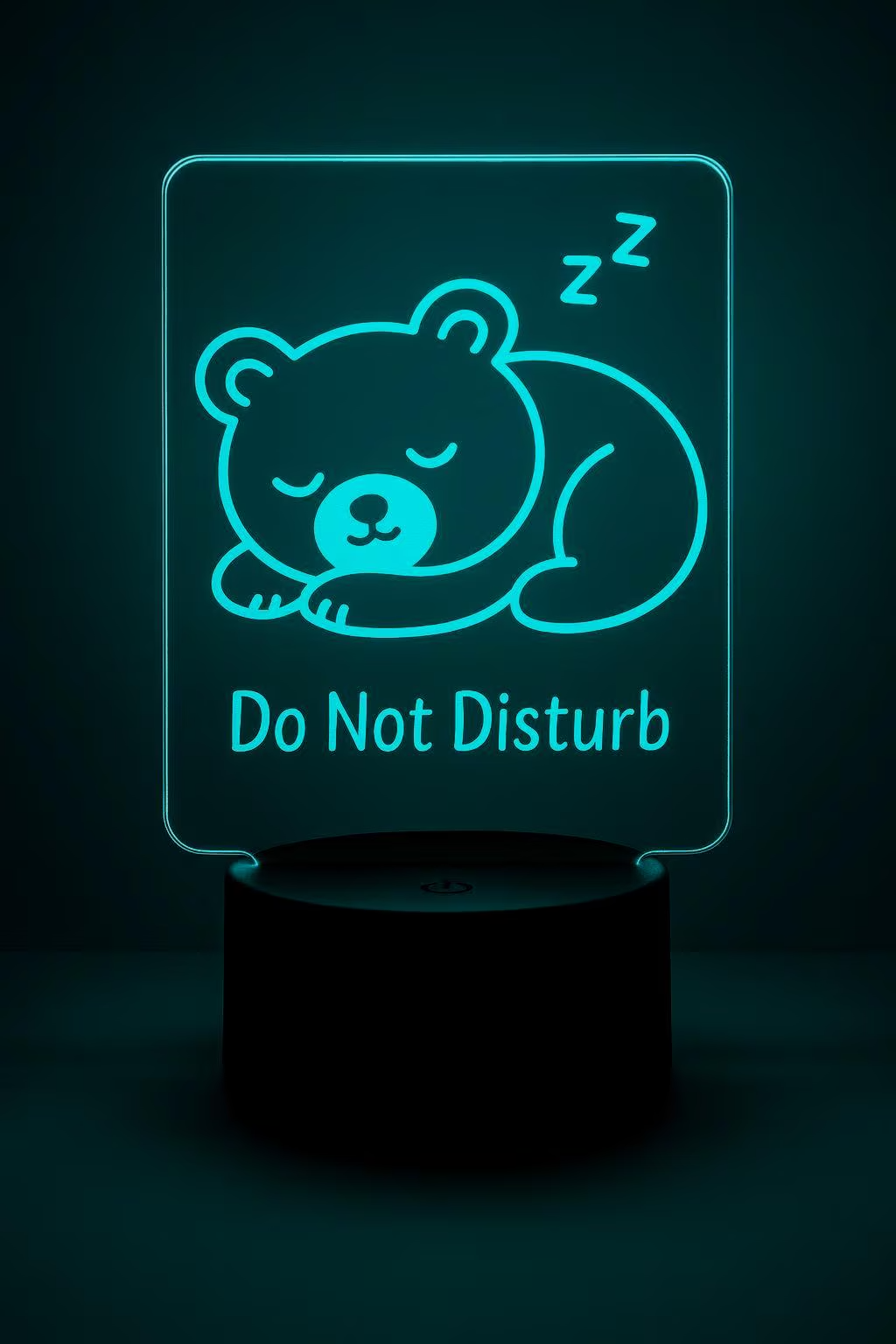 Do Not Disturb Bear LED Sign – Cute Sleeping Bear Night Light