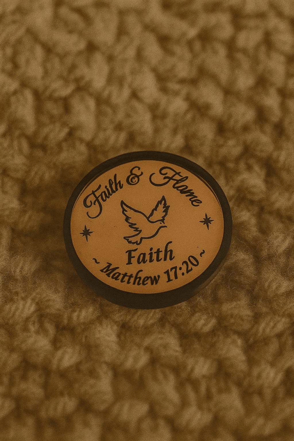Faith and Flame “Faith” Candle – 8oz Hand-Poured Soy Candle with Keepsake Token