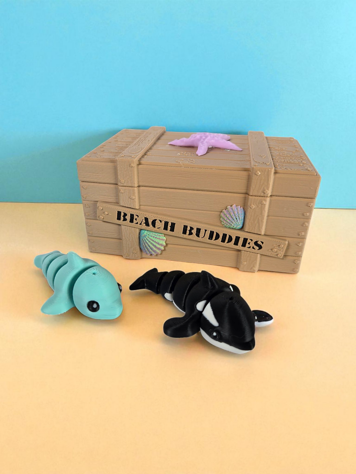 Beach Buddies Mystery Box – 5 Mini Ocean Animals in Crate | Beach Trip Keepsake Gift